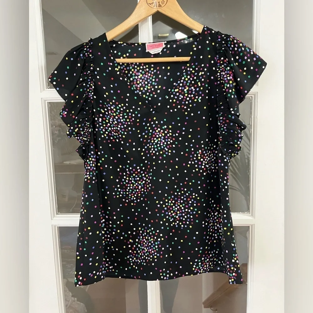 Kate Spade Confetti Cheer Blouse - Size S
